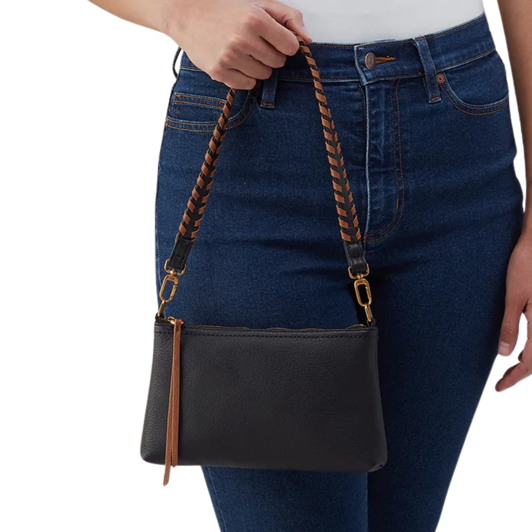 Darcy Crossbody in Black and Tan