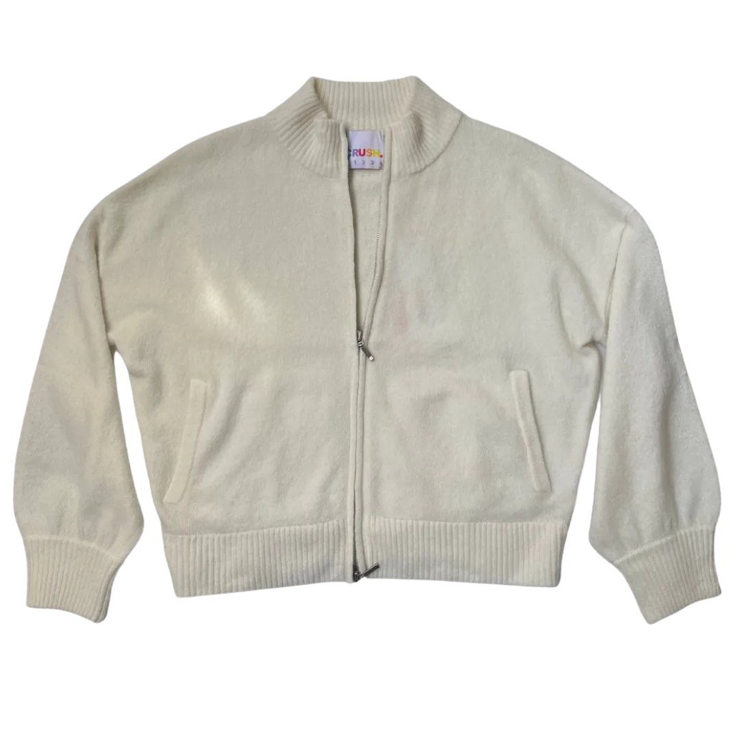 Flores Cropped Bomber Jacket in Snow