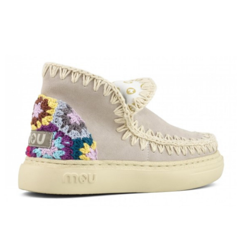 Bold Eskimo Sneaker With Crochet Heel in Chalk