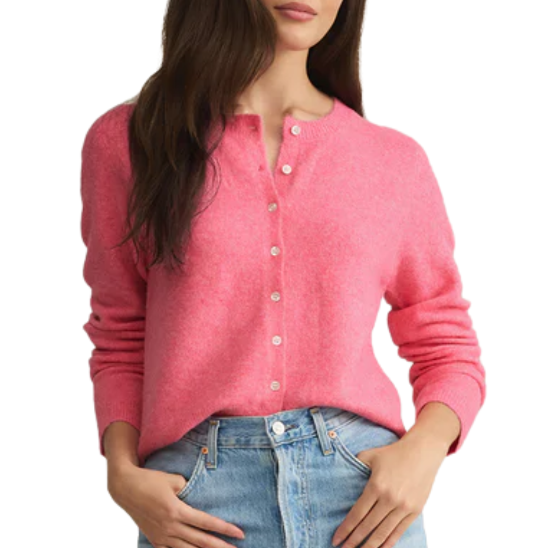 Medina Cozy Cardigan in Disco Pink