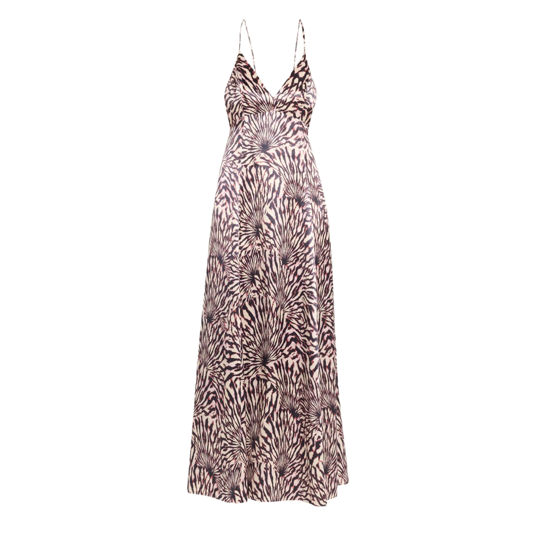 Oriana Sleeveless Satin Dress in Rhodonite