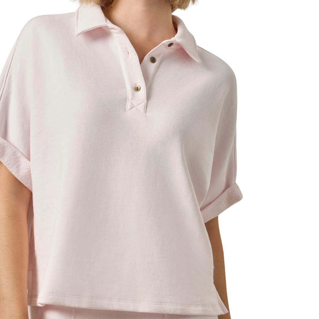Oversized Terry Polo in Rosewater