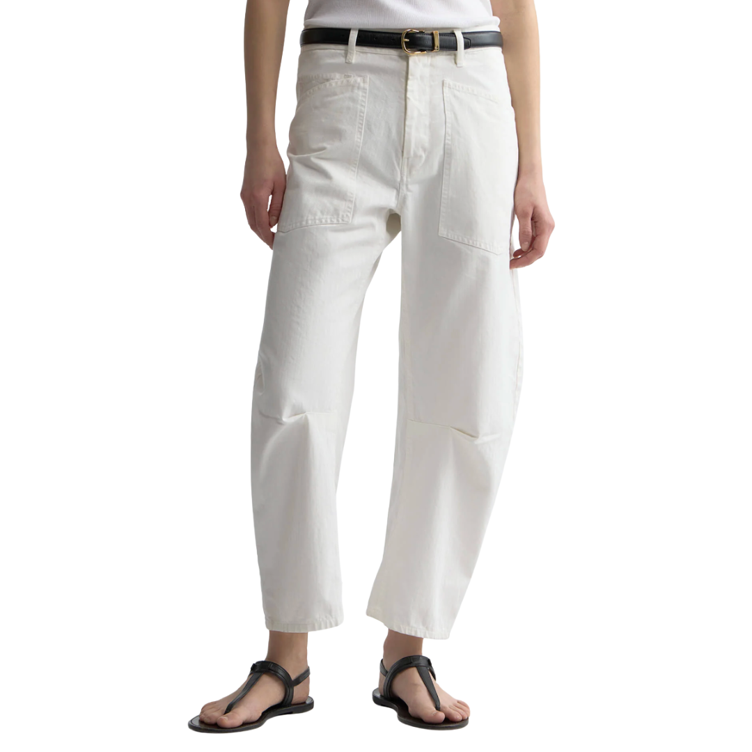 Shon Herringbone Pant in Vintage Cream