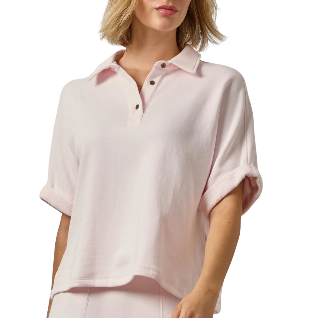 Oversized Terry Polo in Rosewater