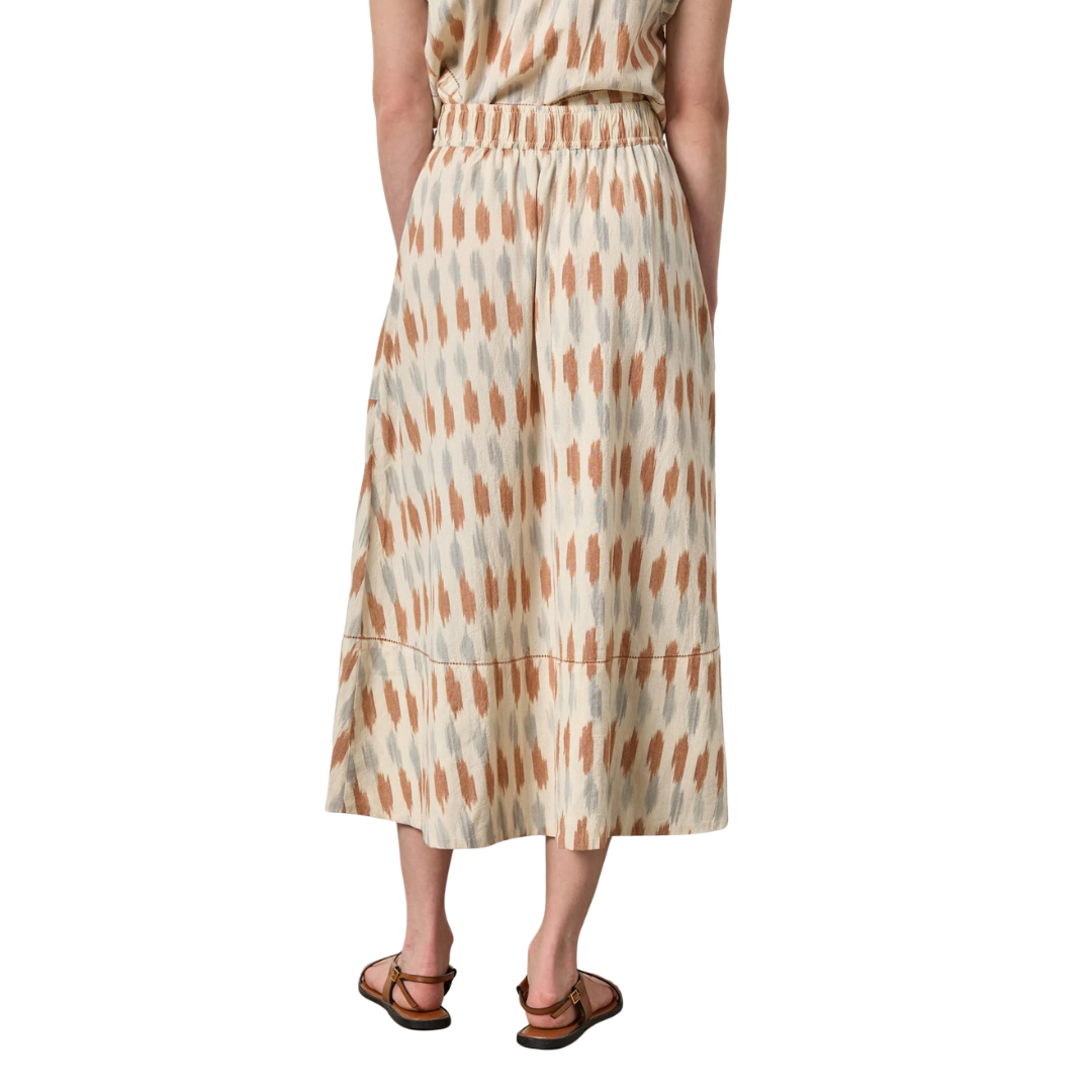 Ikat Long Skirt in Carob Ikat