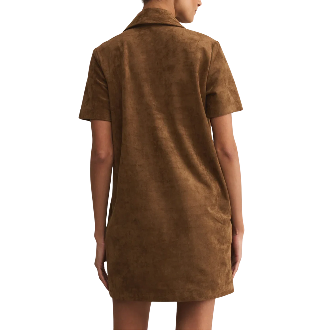 Sydney Suede Mini Dress in Coconut