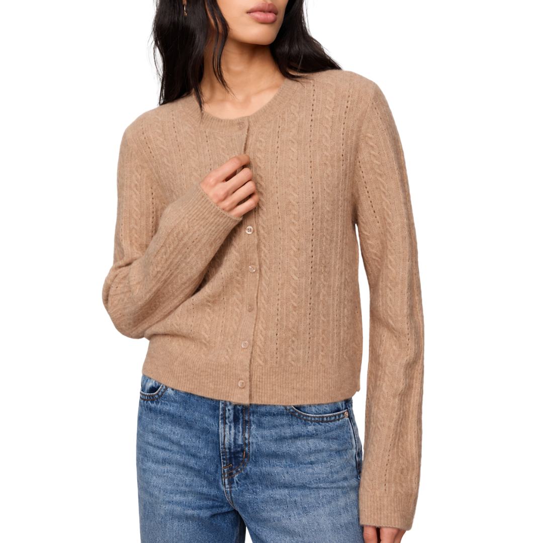 Medina Cable Cardigan in Macaroon