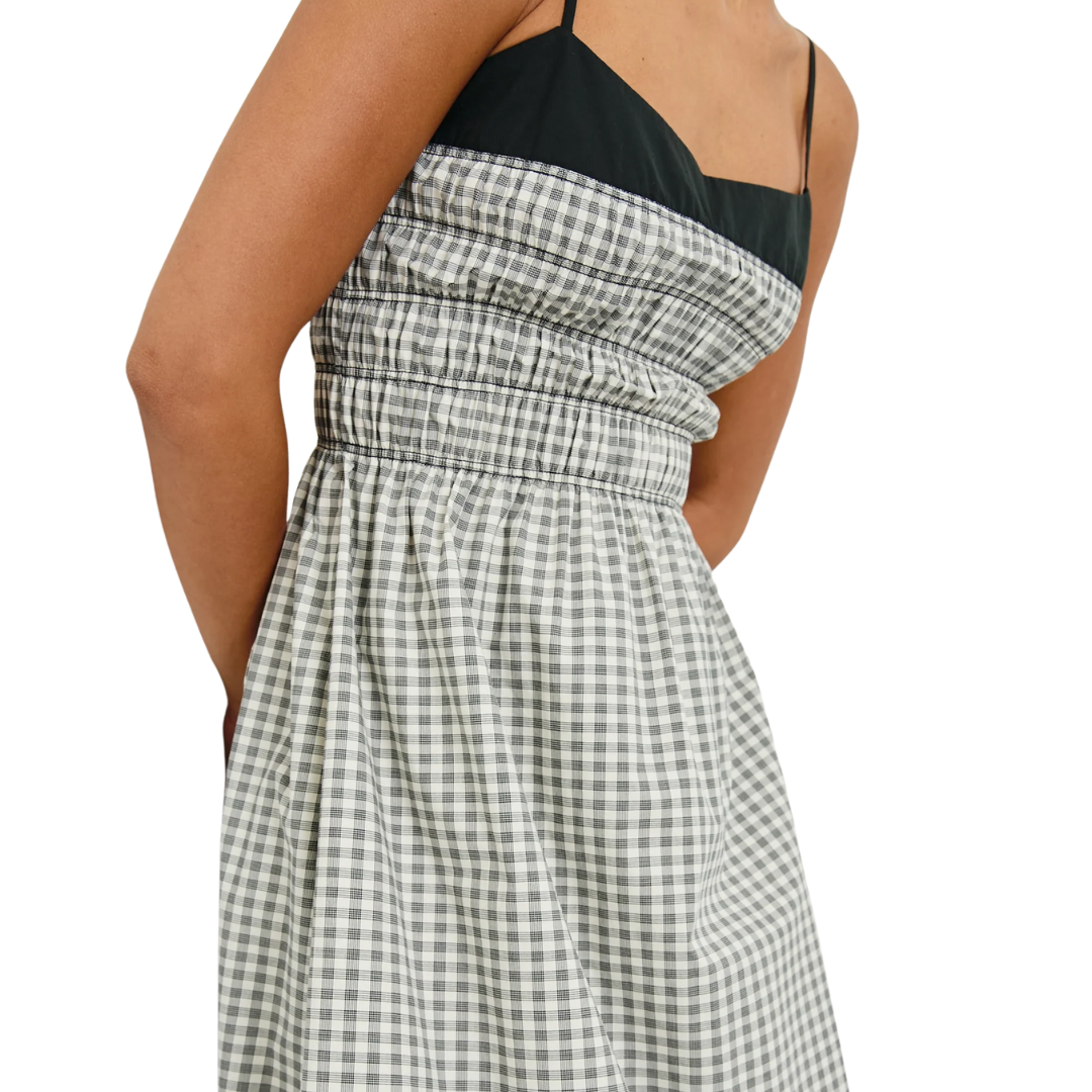 Primrose Dress in Ivory Jet Gingham