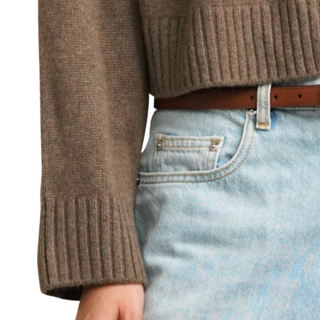 Millie Relaxed Pullover in Fairisle Swiss Brown