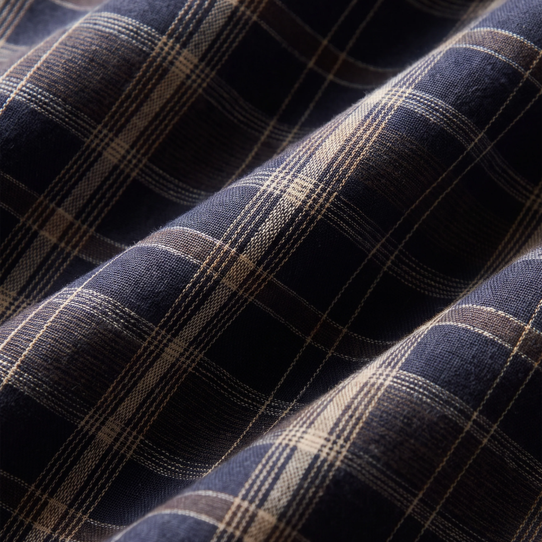 Evermore Plaid Flannel Midi Dress in Eclipse