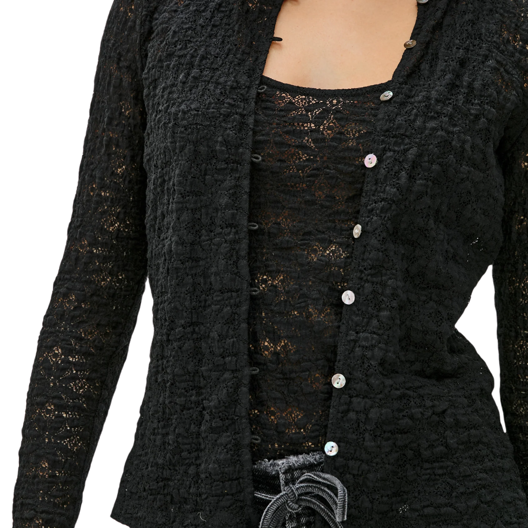 Cyrah Top in Black Lace
