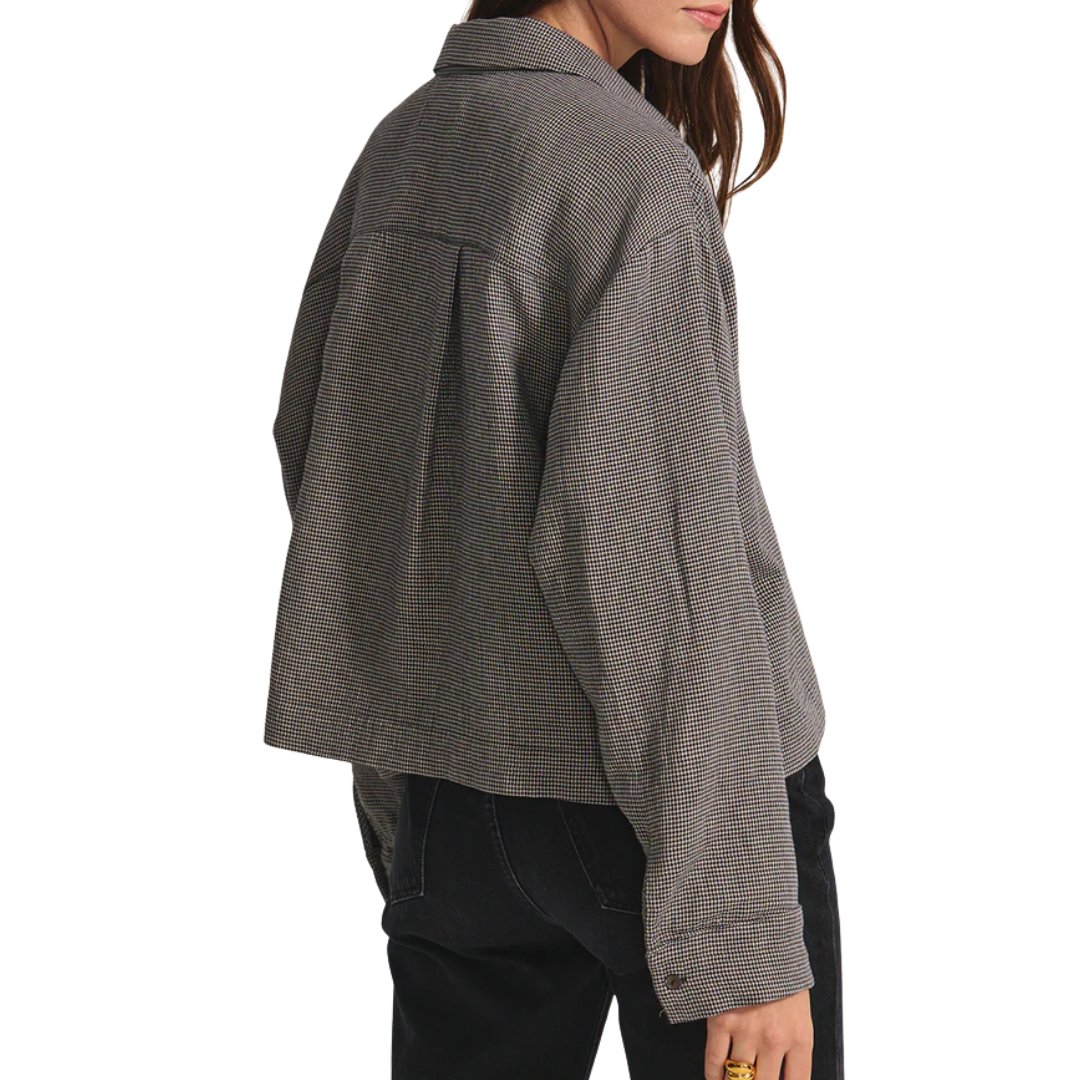 Adeline Button Down in Houndstooth