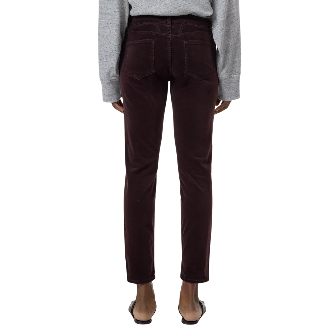Baker Skinny Velvet Pants 34" in Cinder Brown