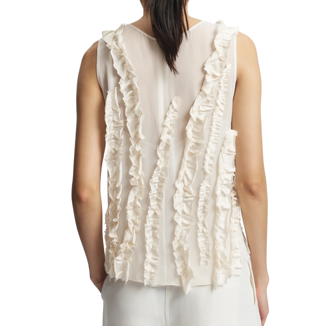 Naomi Sleeveless Blouse in Ivory