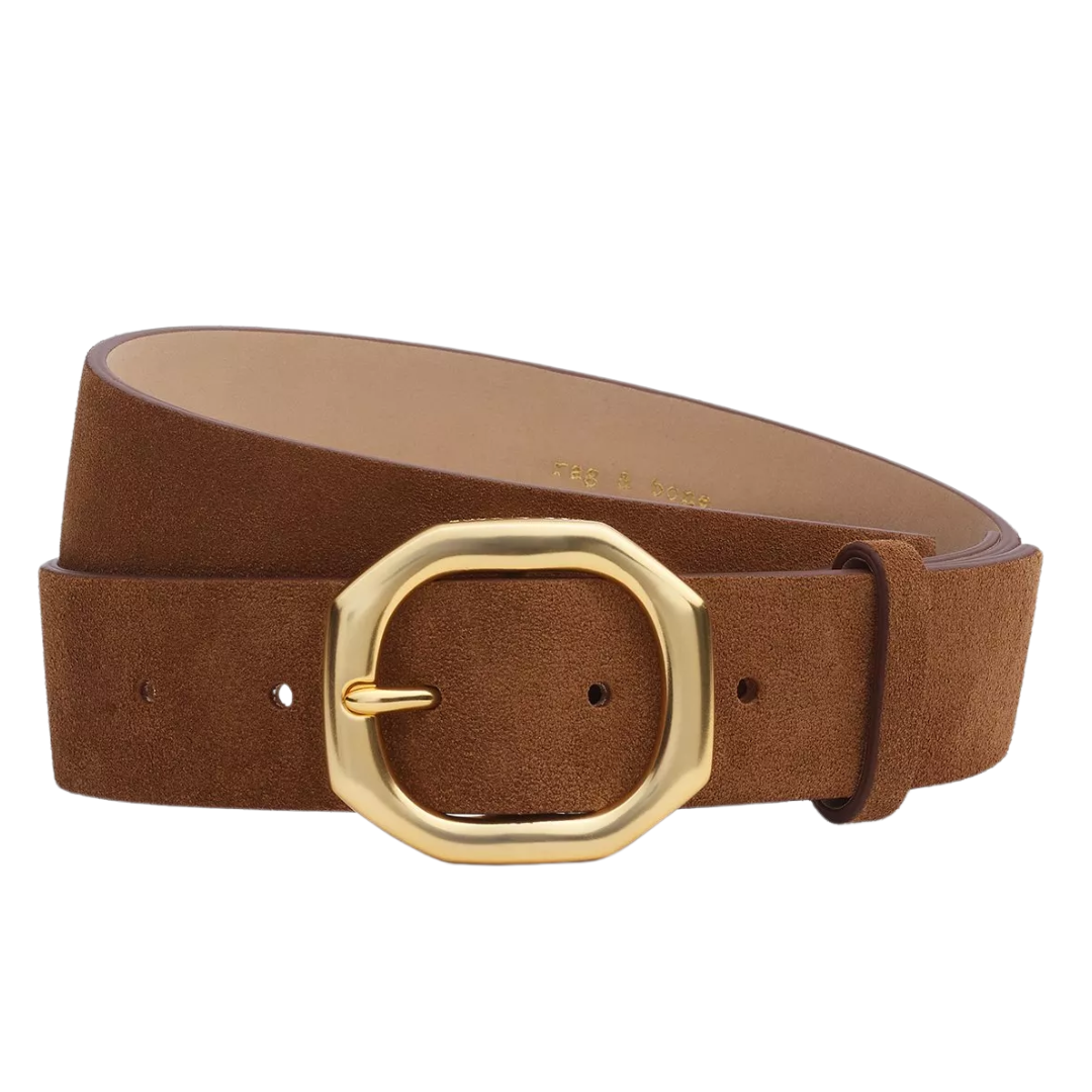Audrey Suede Belt in Umber