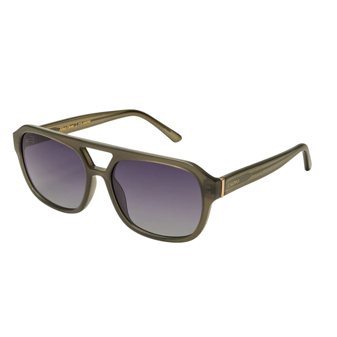 After Hour Polarized Sunglasses in Olive - Gradient