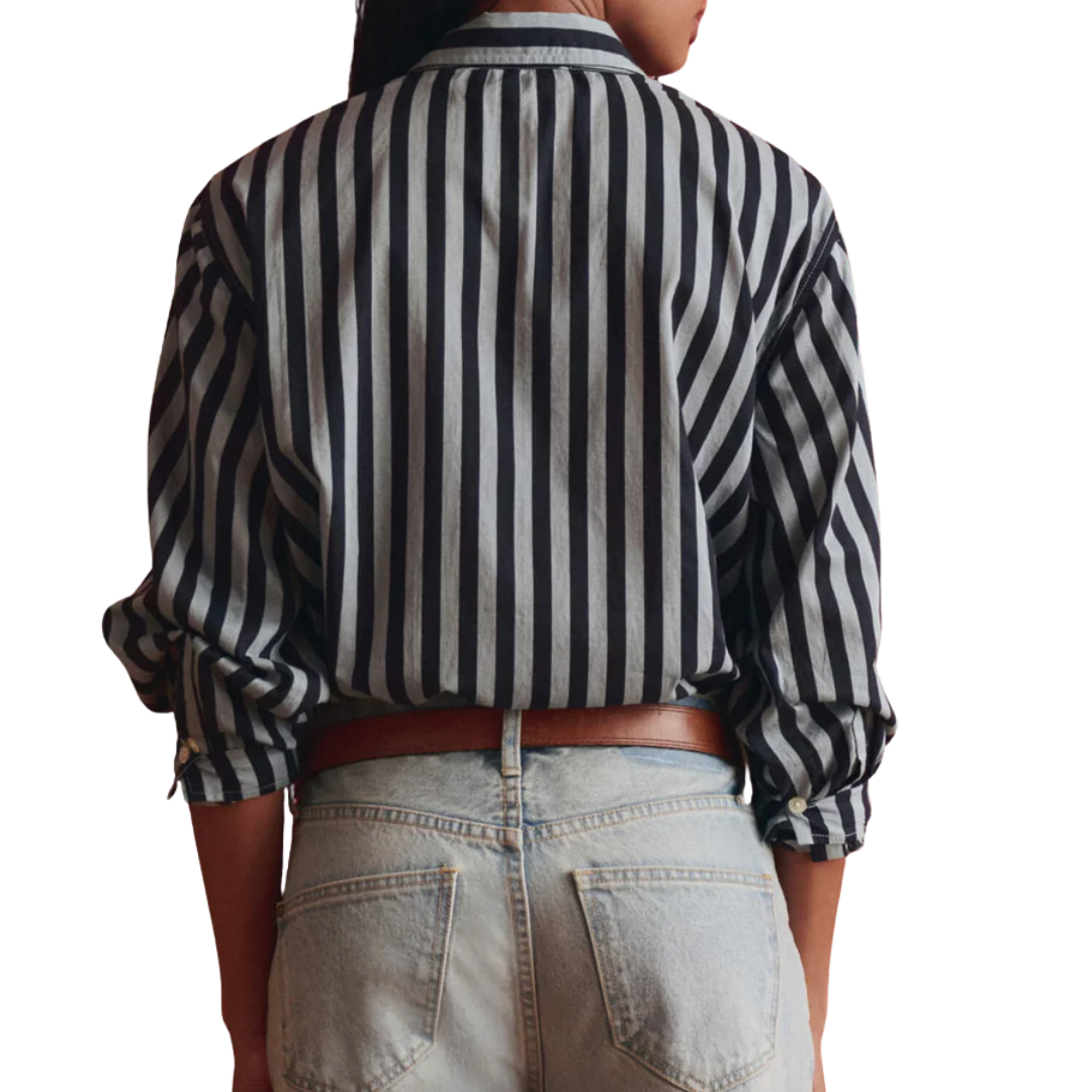 The Daily Button Up in Blue Club Stripe