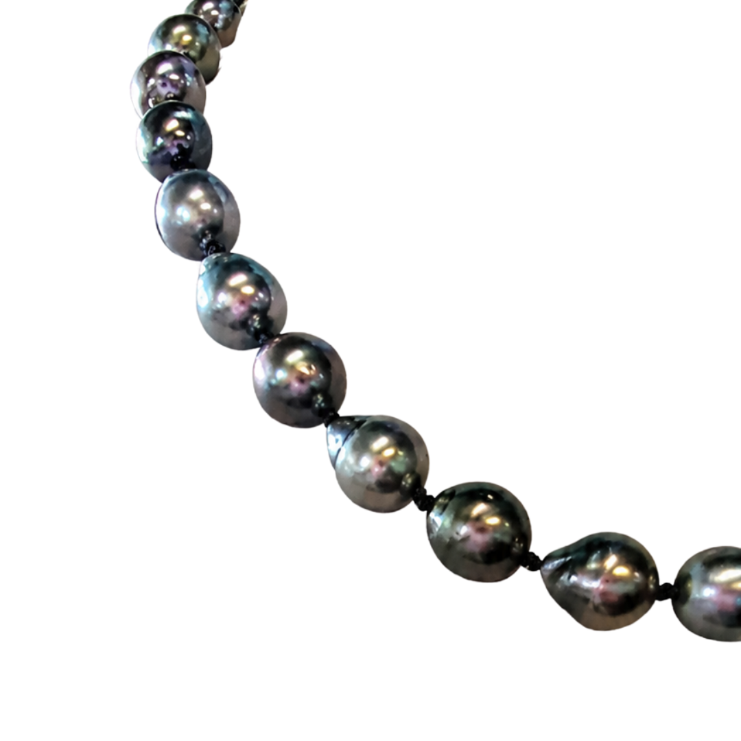 Tahitian Large Pearls 18 " Necklace in Grey