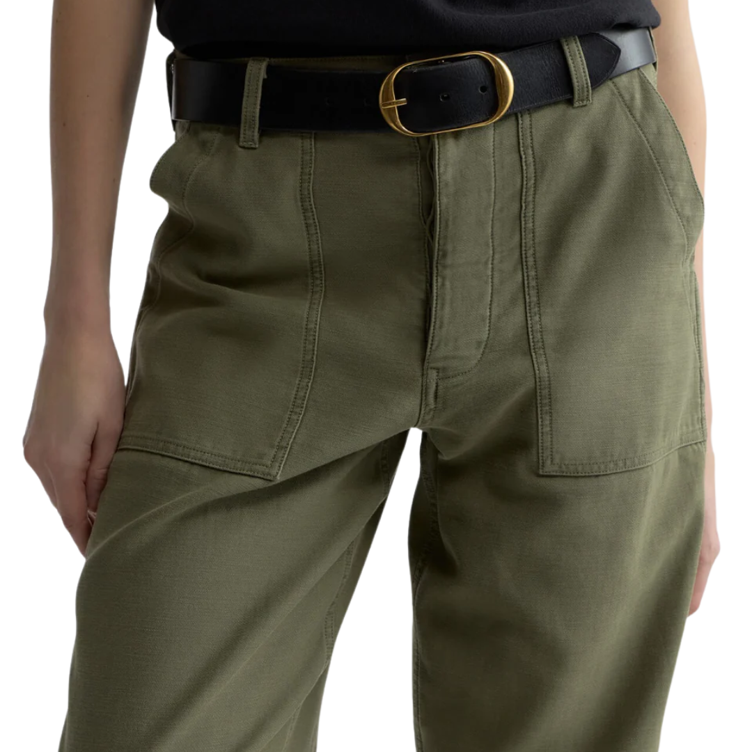 Earl Cotton Pant in Olive Fatigue