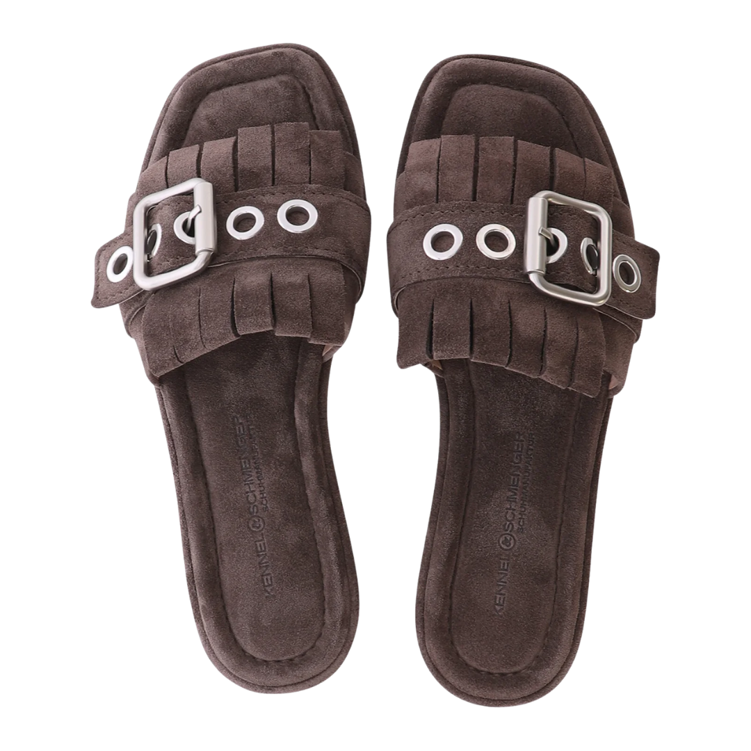Lya Mule in Coco/Silver