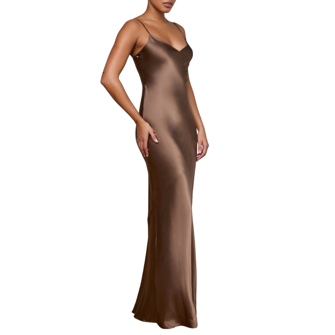 Serita Silk Gown in Cardamom