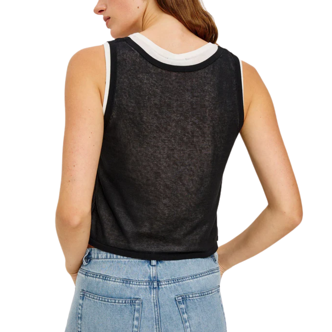 Kelly Top in Black Ivory