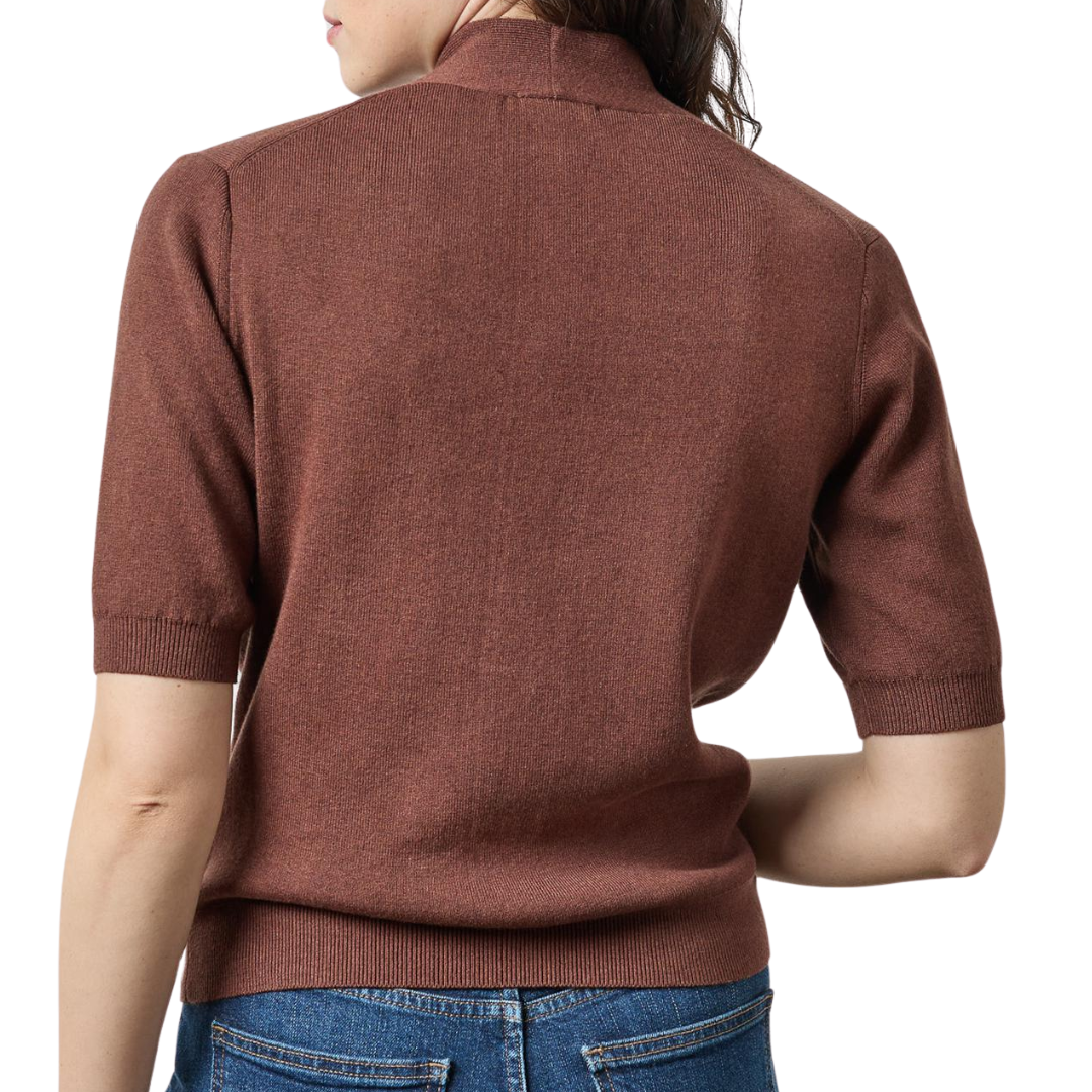 V-Neck Elbow Sleeve Sweater in Java
