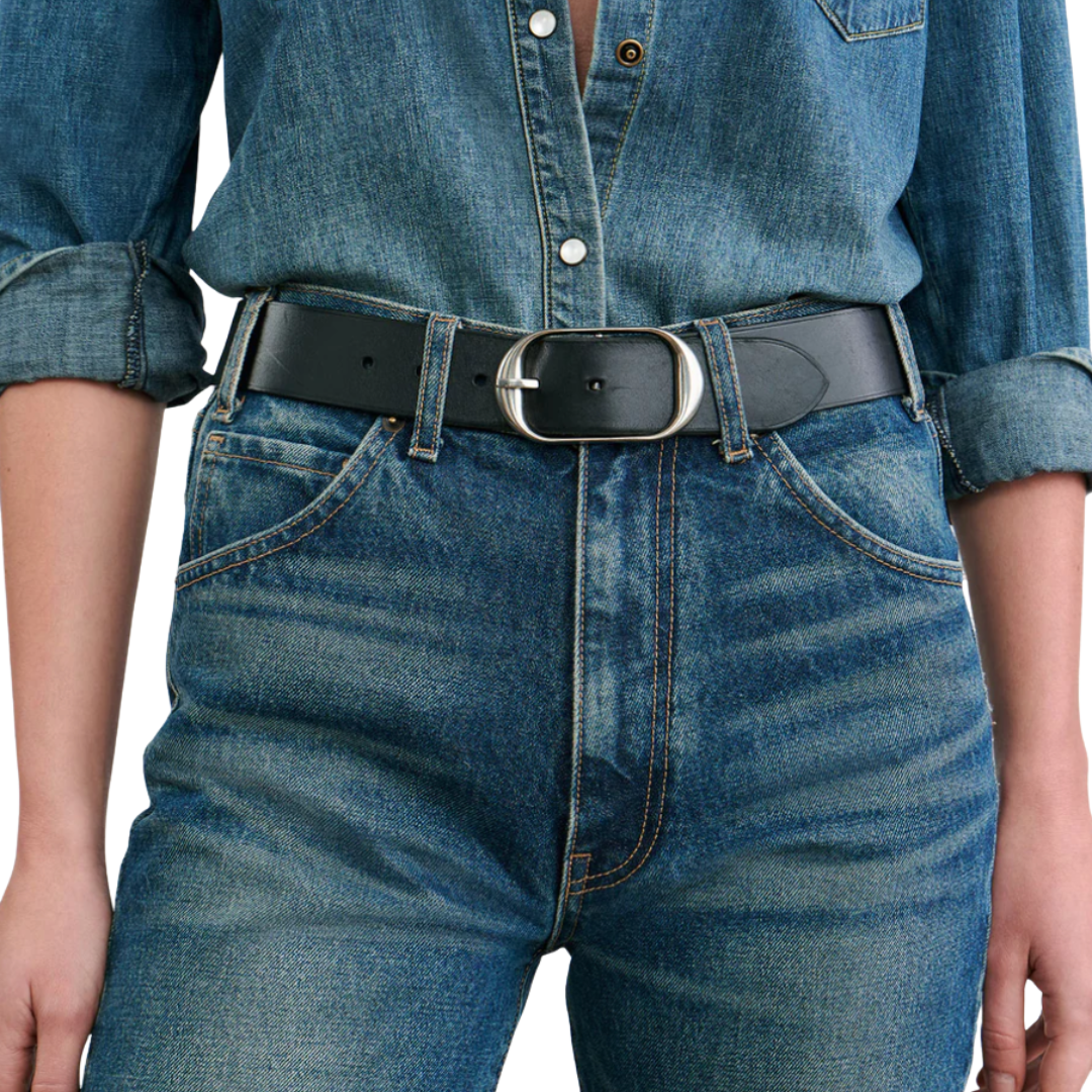 Nili Belt in Black w/ Antique Silver Buckle