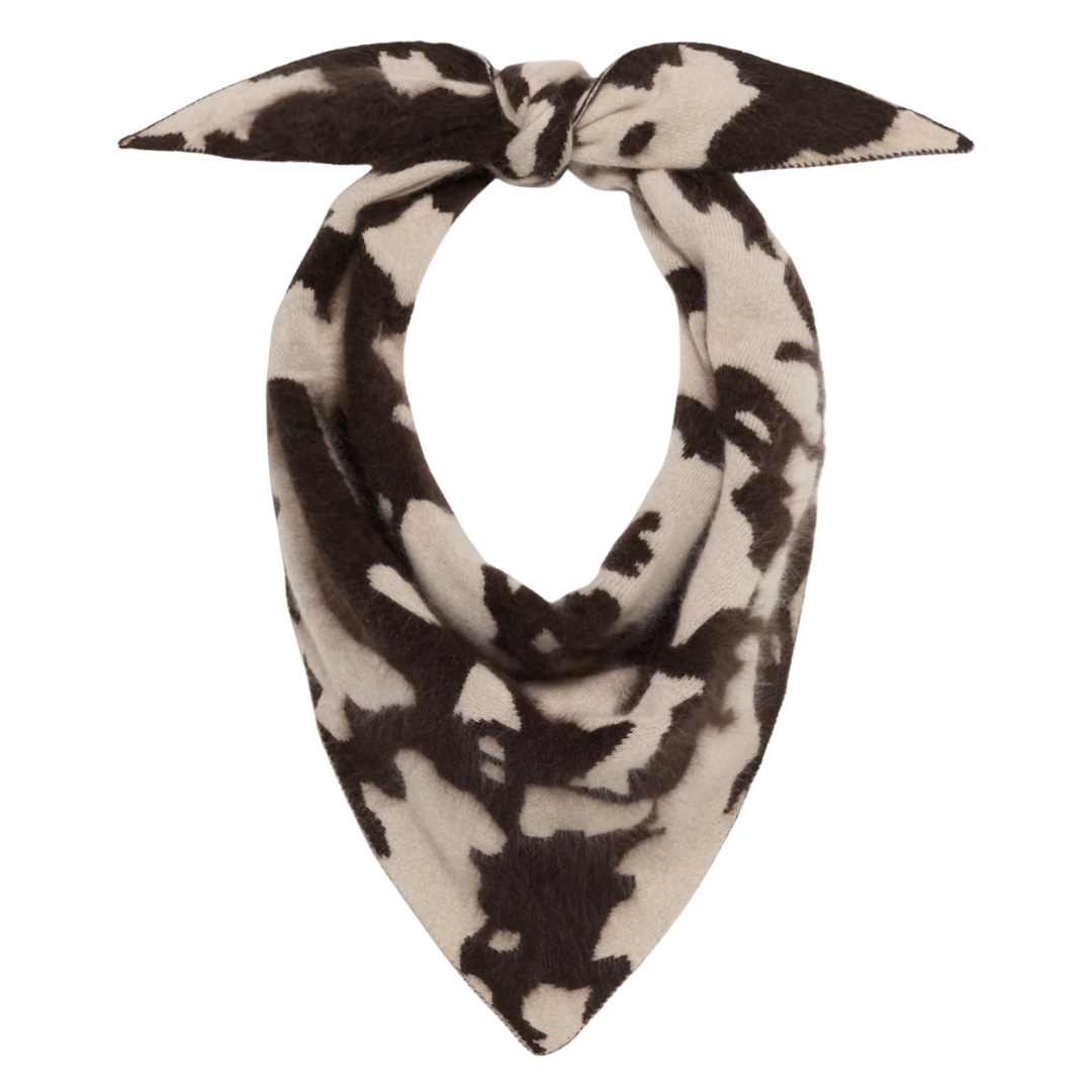 Grizzly Cowhide Wild Rag in Oatmeal/Burnt Cocoa