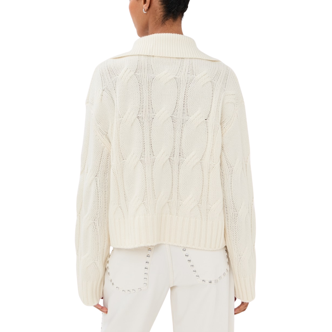 Esme Half Zip Sweater in Gardenia