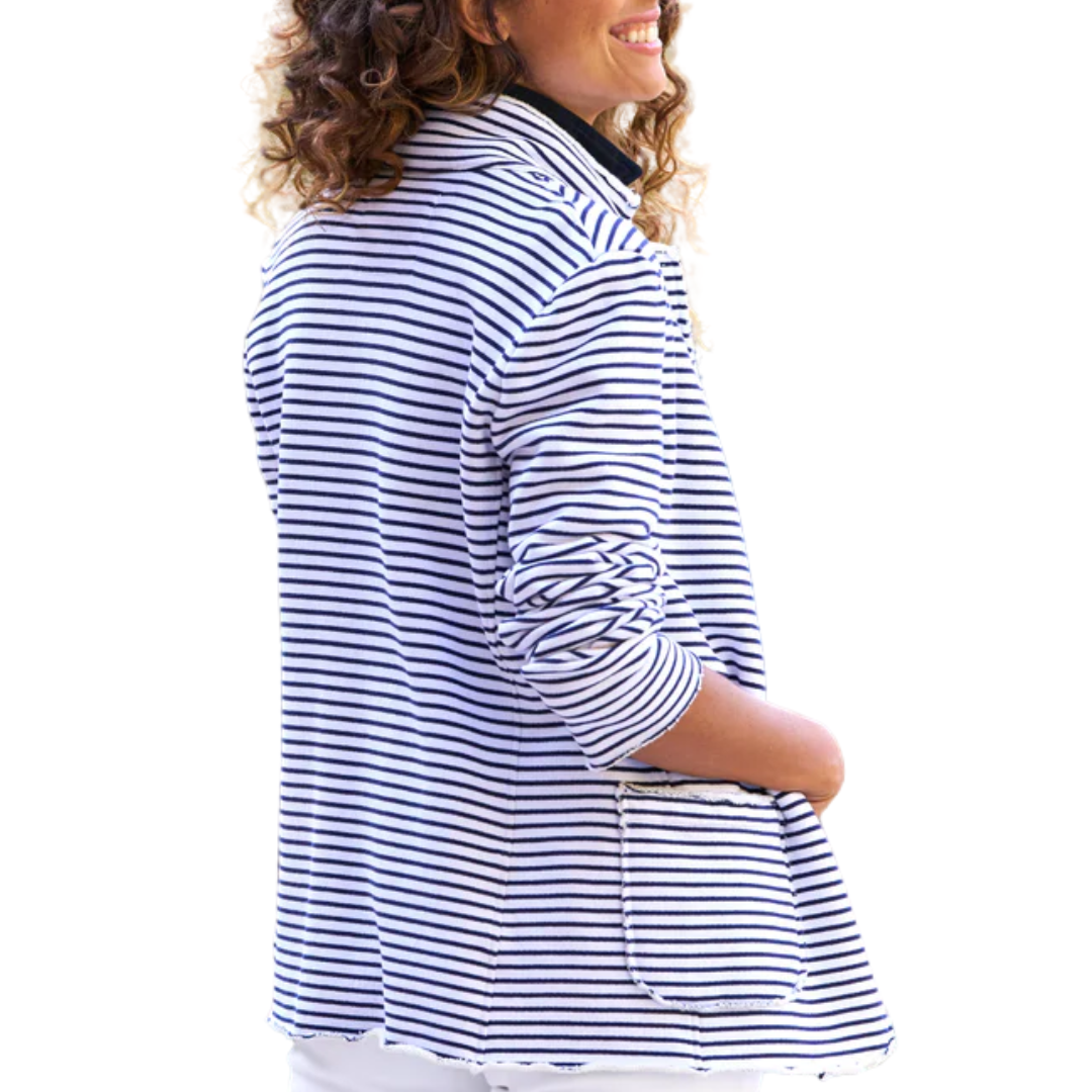 Dublin in Navy French Stripe
