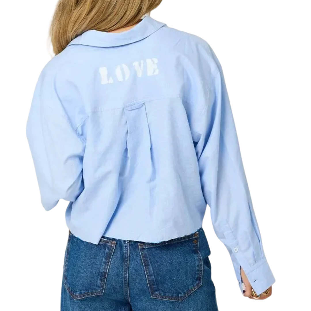Tia Love Rises to the Top Shirt in Mid Blue