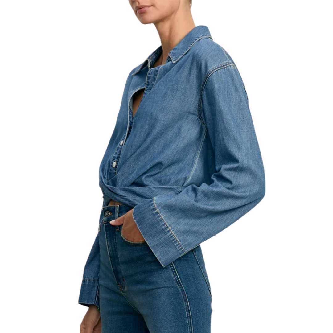 Timothy Denim Shirt in Ripple Hazel