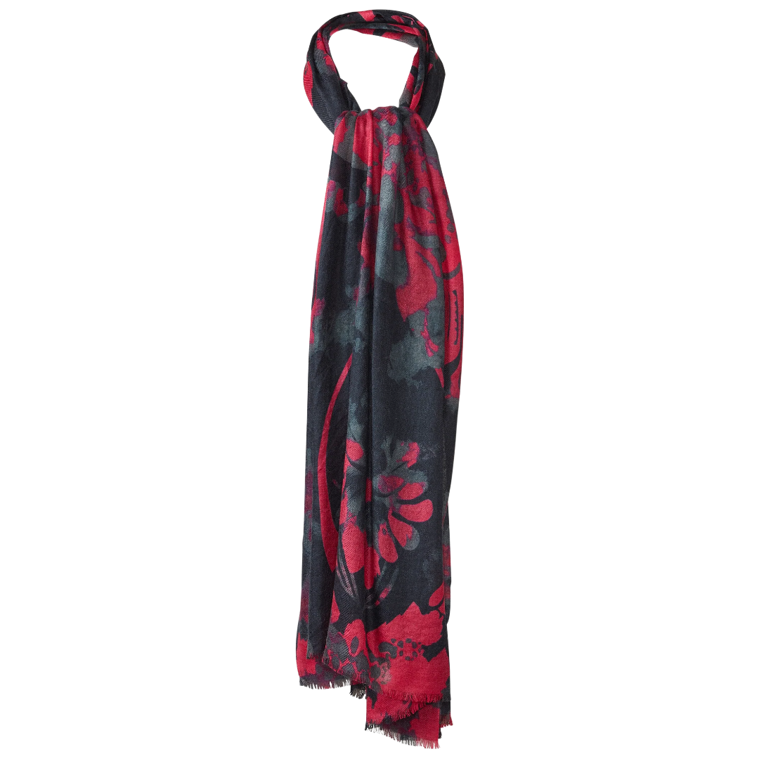 Tapestry Print Scarf in Cranberry