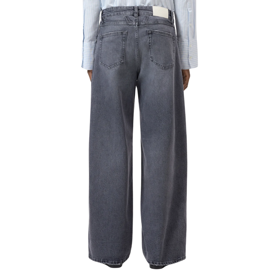 Jayla Wide Jeans 34" in Mid Grey