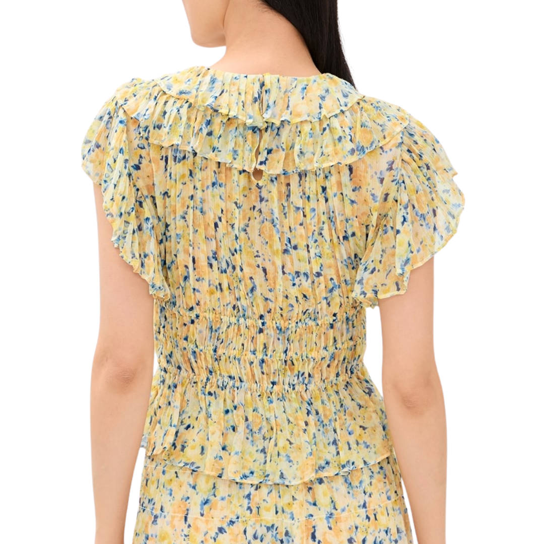 Athene Silk Top in Daffodil