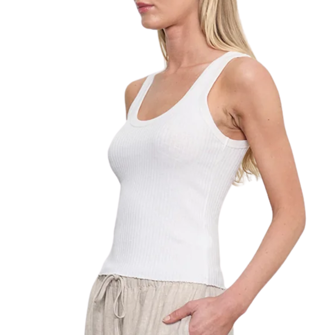 Military Rib Crop Tank in Undyed