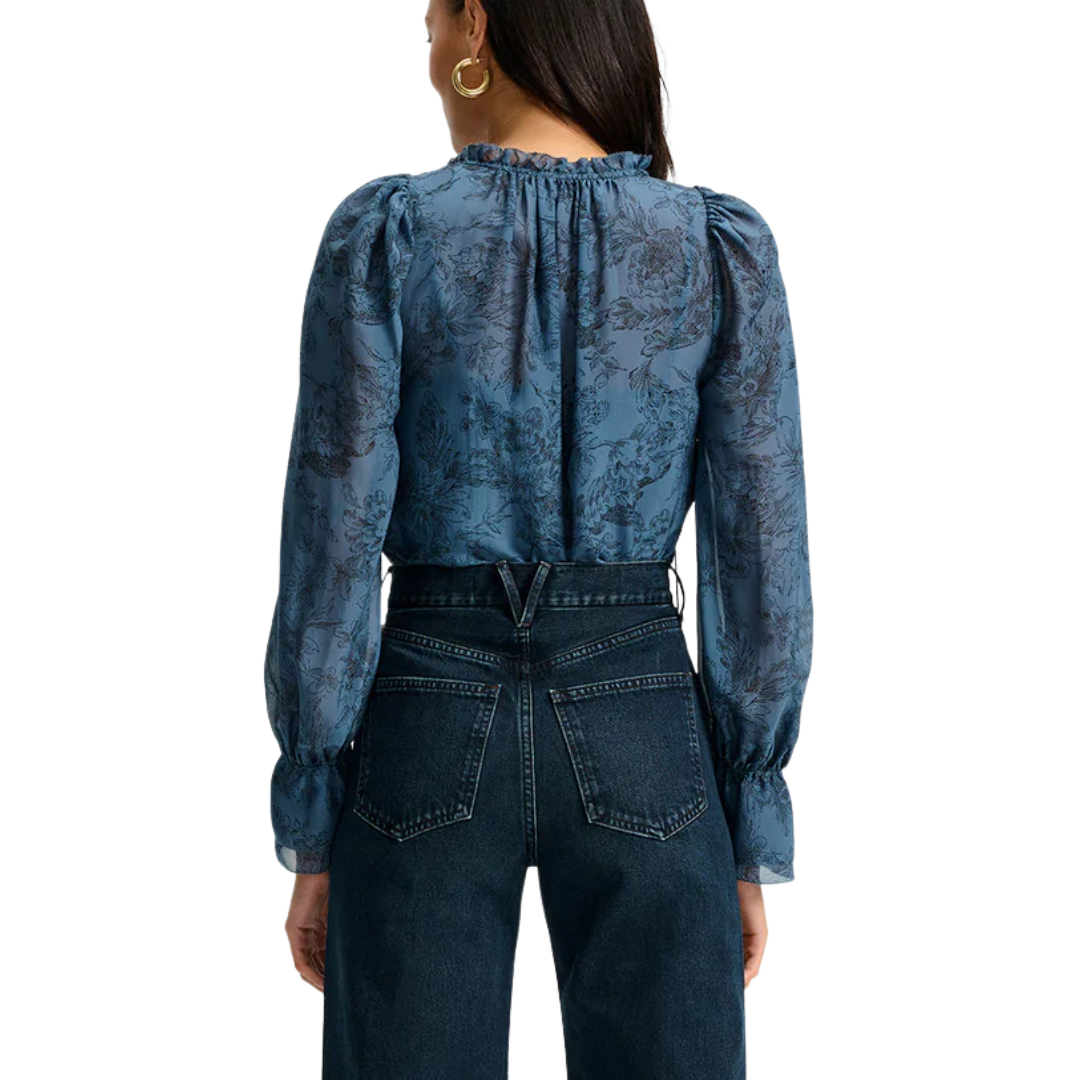 Maxime Blouse in Ocean/Black