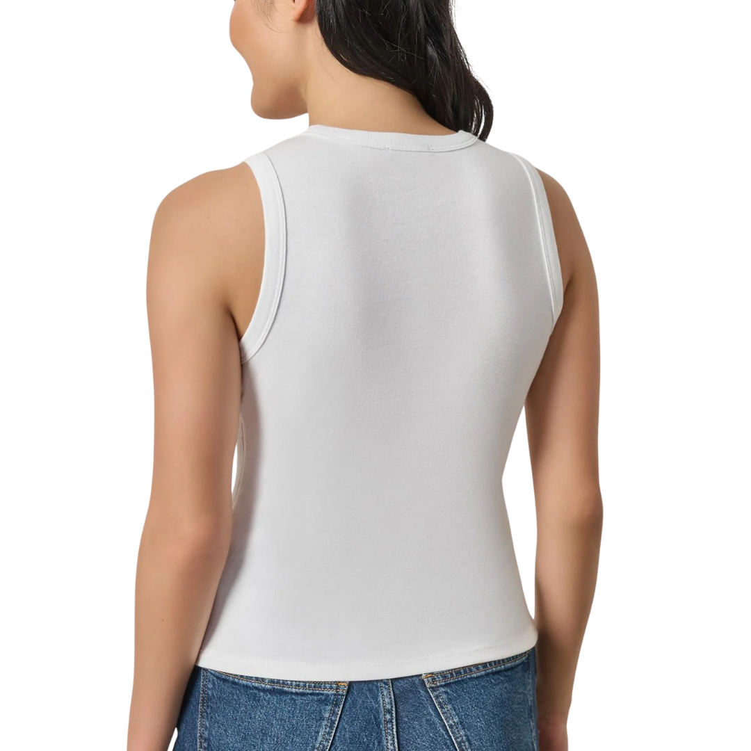 V-Neck Tank in White