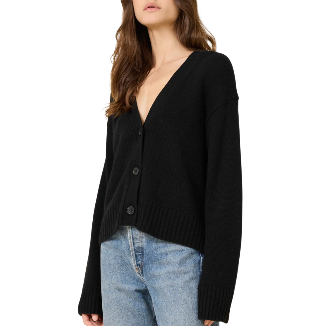 Aster Cashmere Cardigan in Black