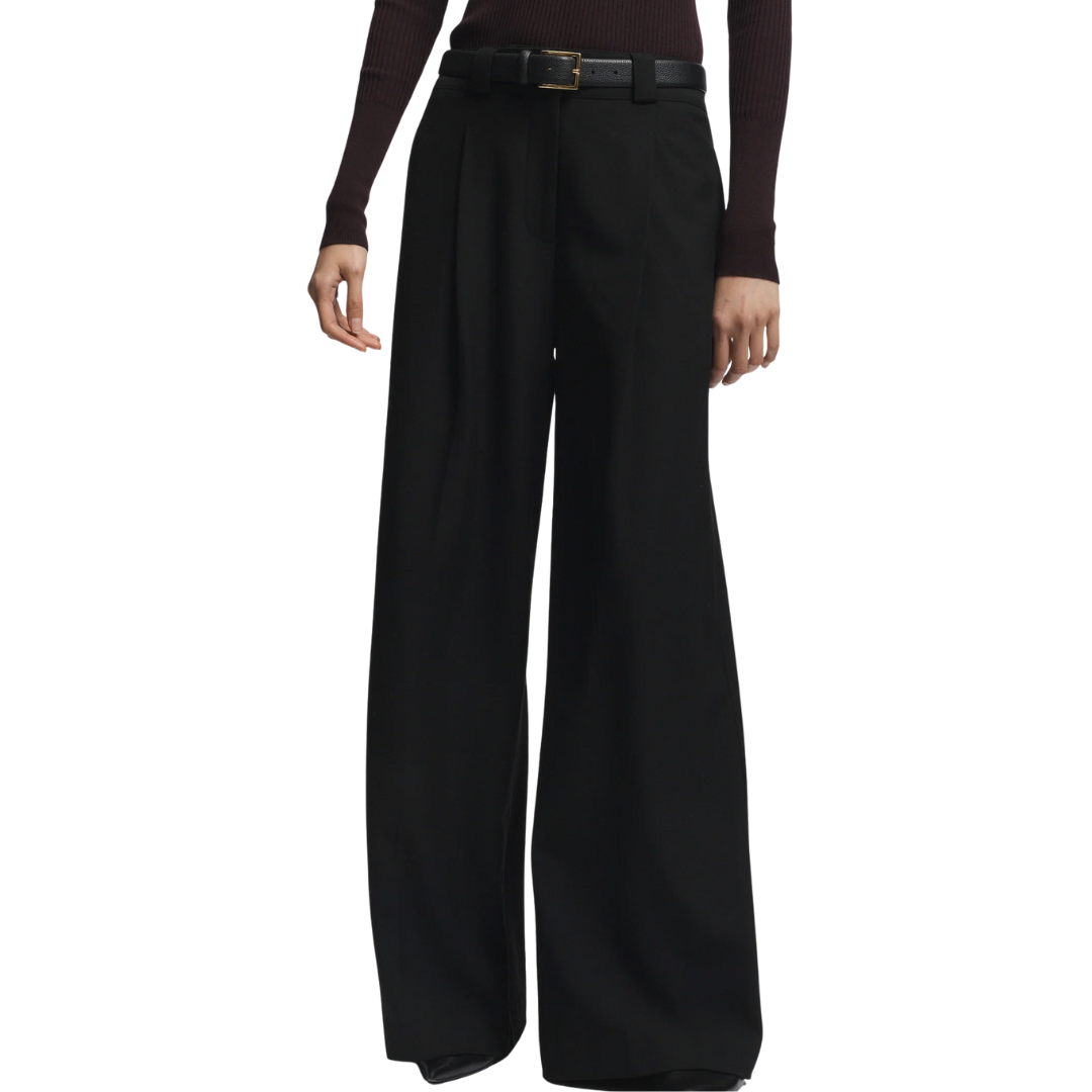 Tiffany Wideleg Trouser in Black