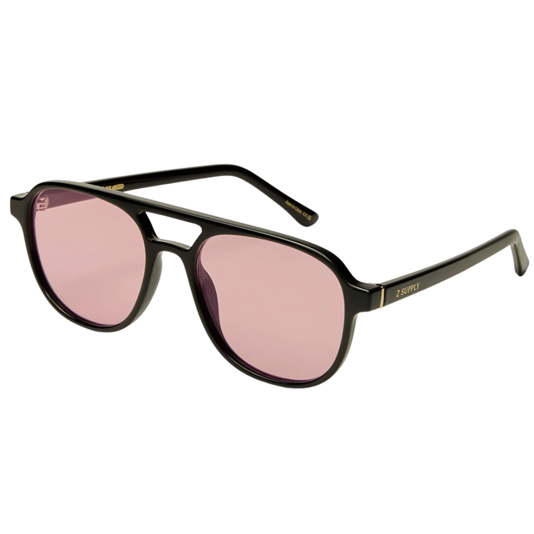 Tourist Polarized Sunglasses in Polished Black-Pink