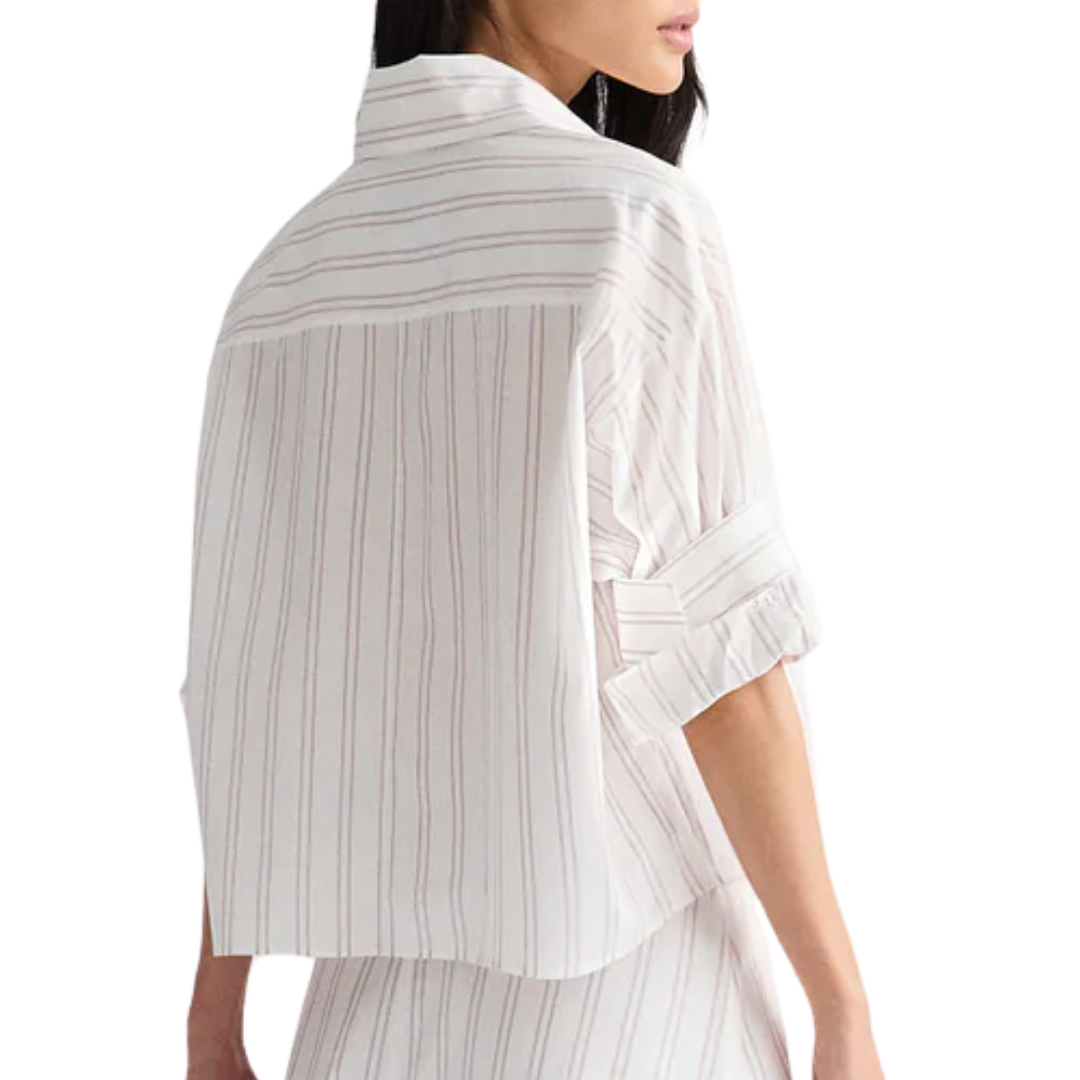 Tie One On Shirt in White/Wine