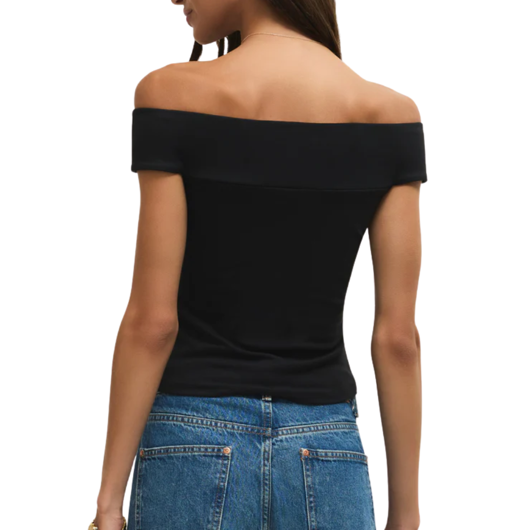 Second Skin Off Shoulder Top in Black