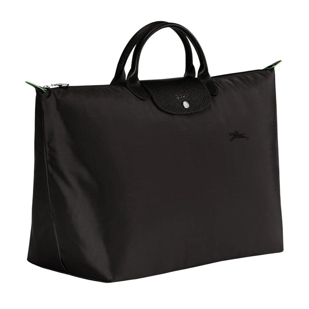 Green Line Medium Travel Bag in Black