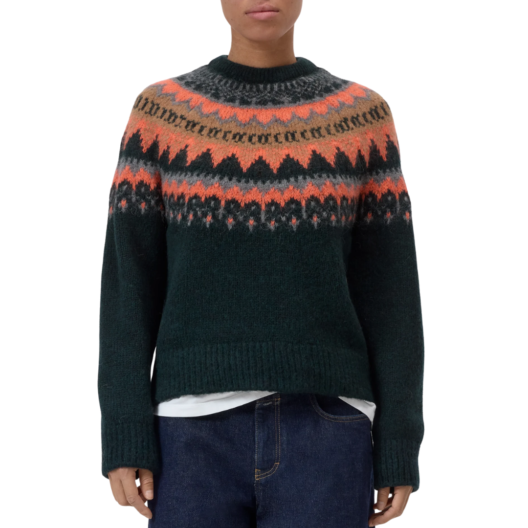 Norwegian-Style Jumper in Shadow Green
