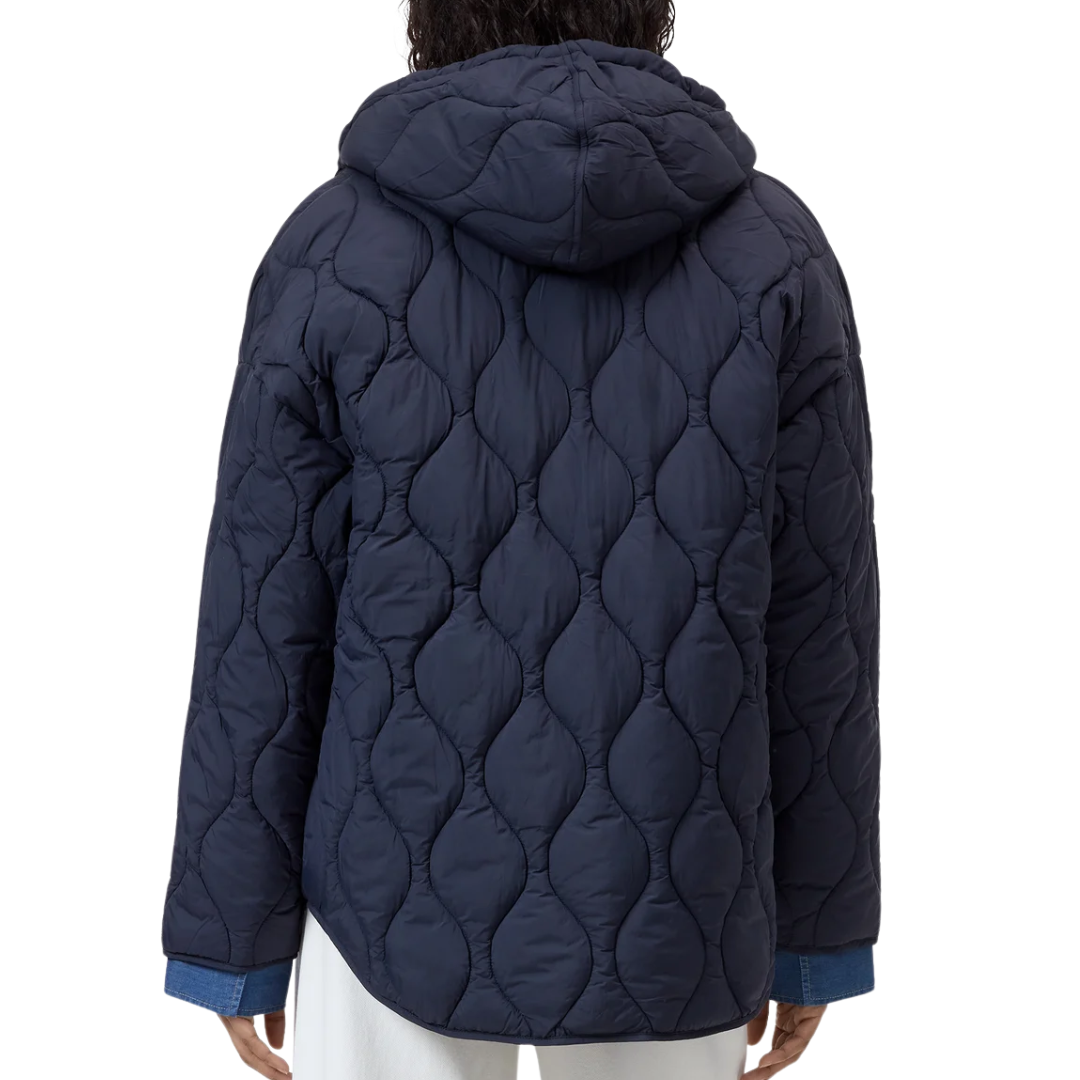 Quilted Jacket with Hood in Dark Night