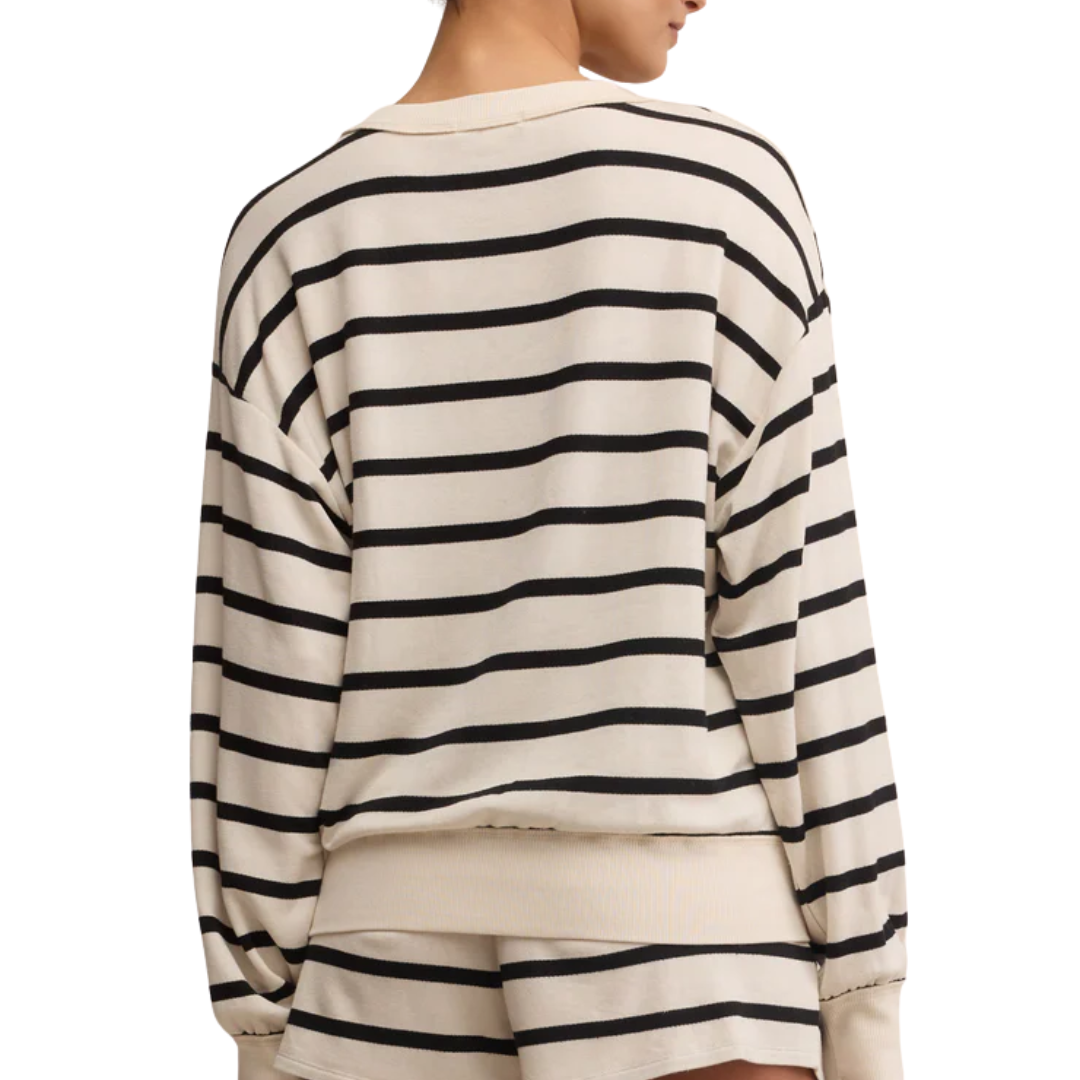 Stand Out Striped Sweatshirt in Crystal