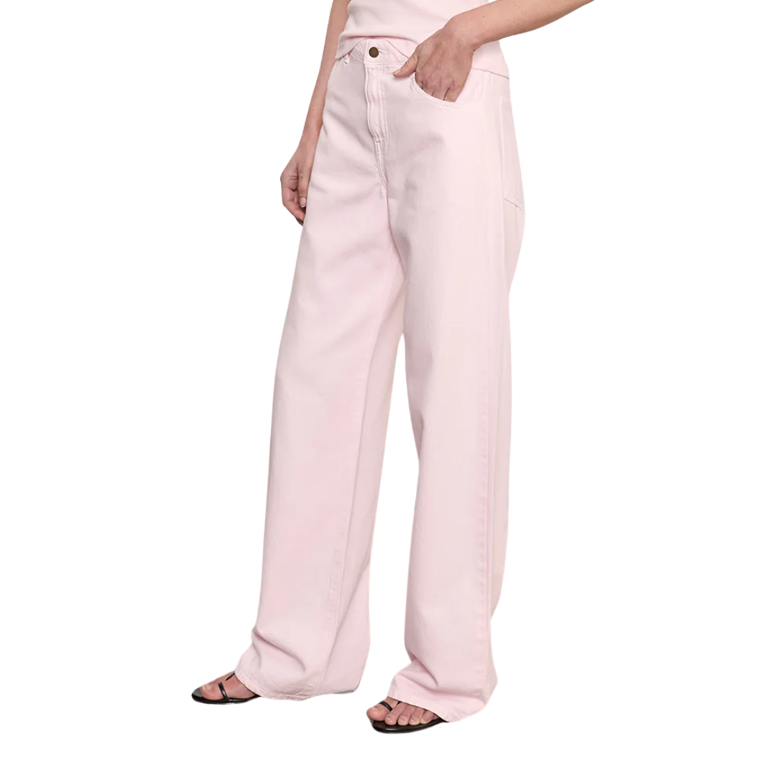 Drift Jean in Italian Denim in Pale Pink
