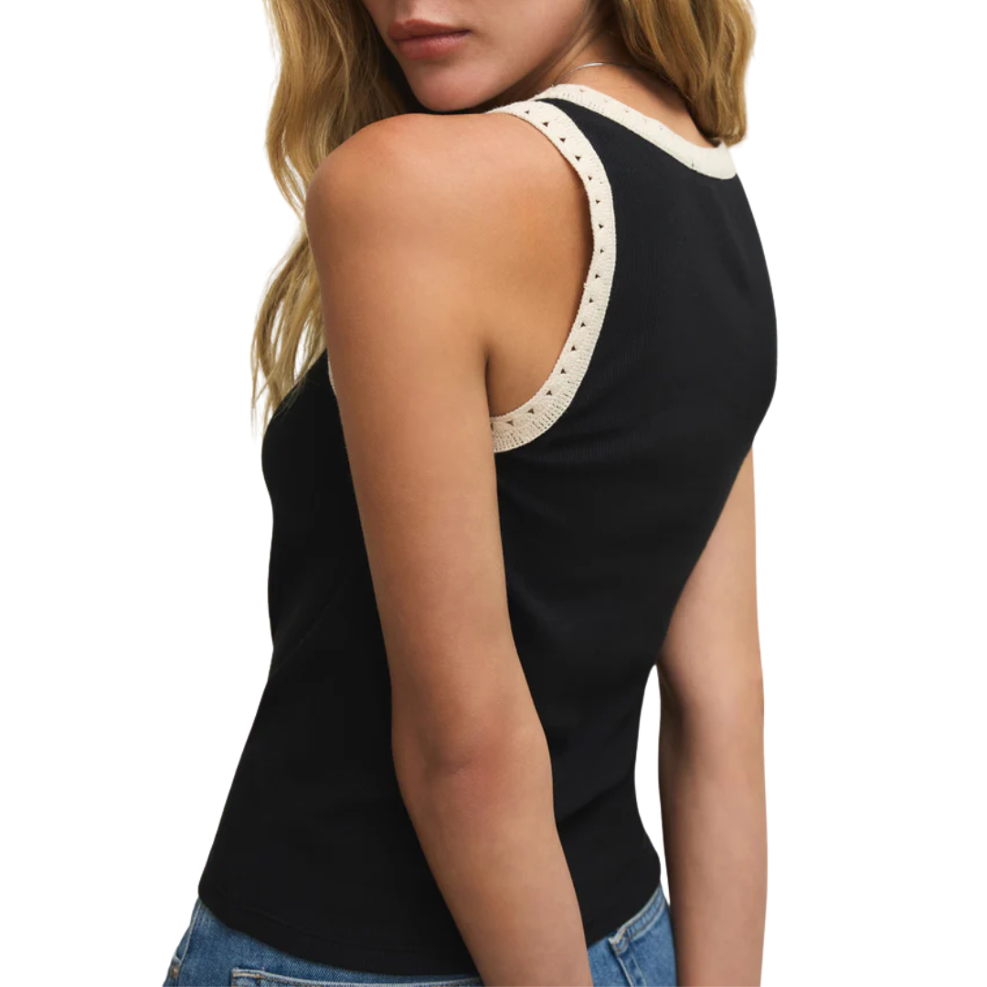 Clarke Rib Tank in Black
